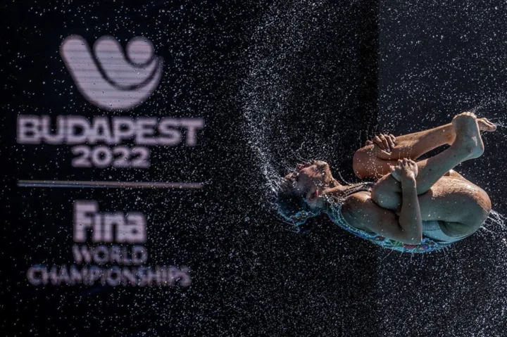 Suspended in a split second — FINA World Championships · Budapest 2022. Photograph by Rockstar Photographers.